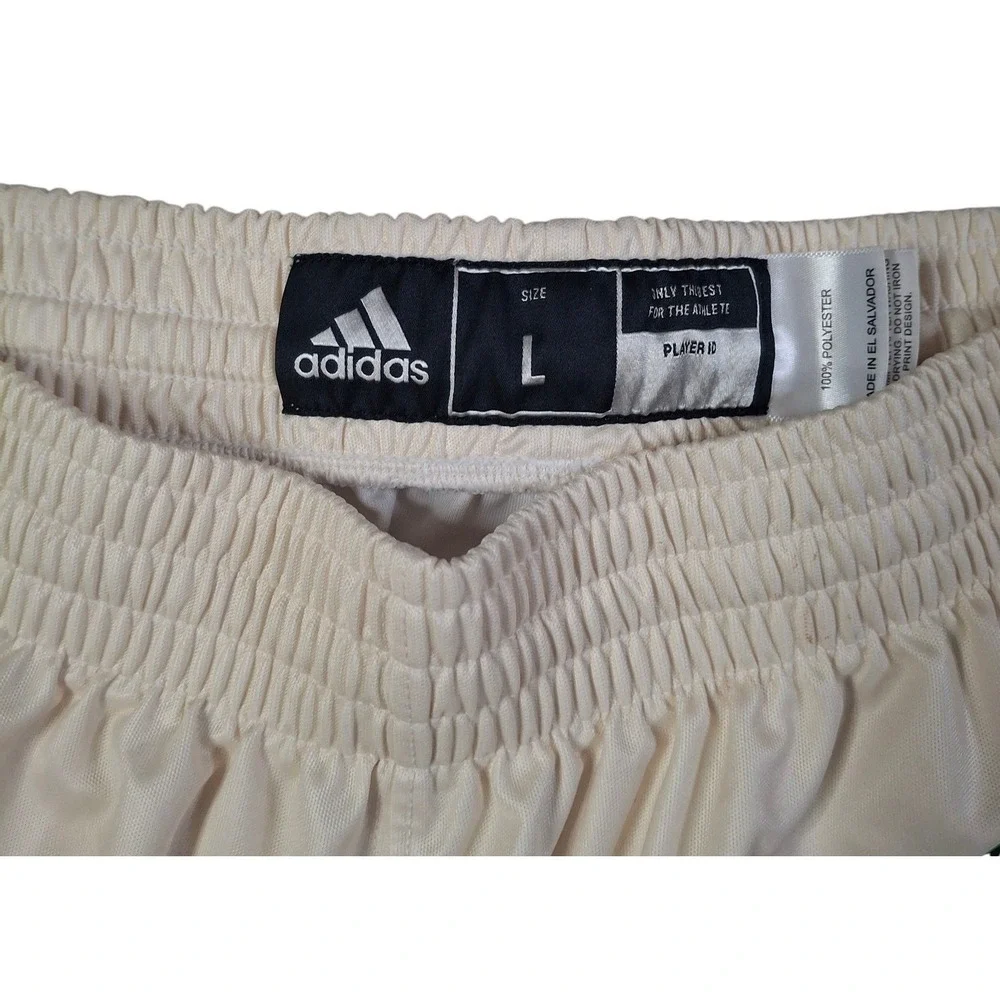 Adidas Miami Hurricanes Mens Large Cream Athletic Shorts U of M NCAA Basketball